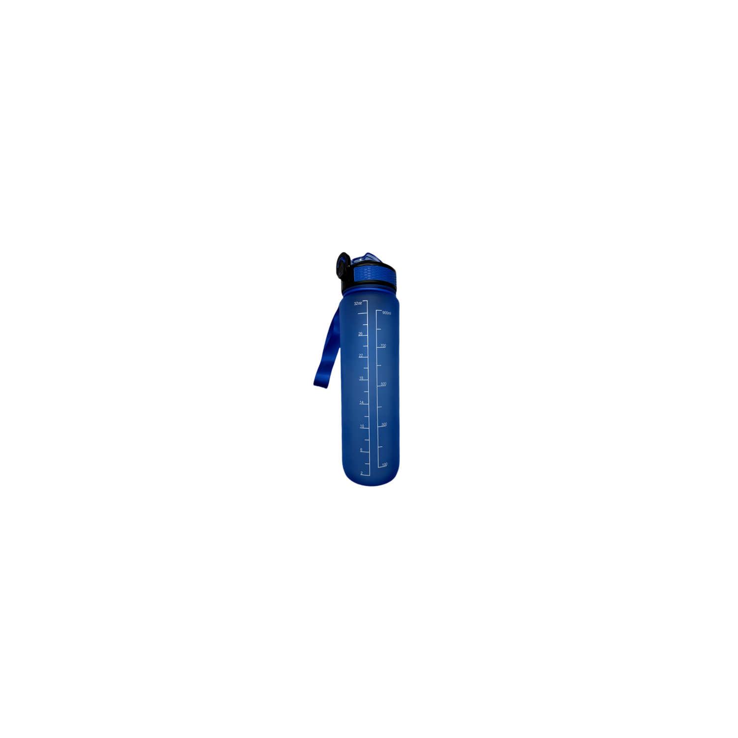New life Water Bottle Outdoor Sports, With Scale Mark,With Straw,Leakproof Drinking Bottle, Plastic,900ml Blue