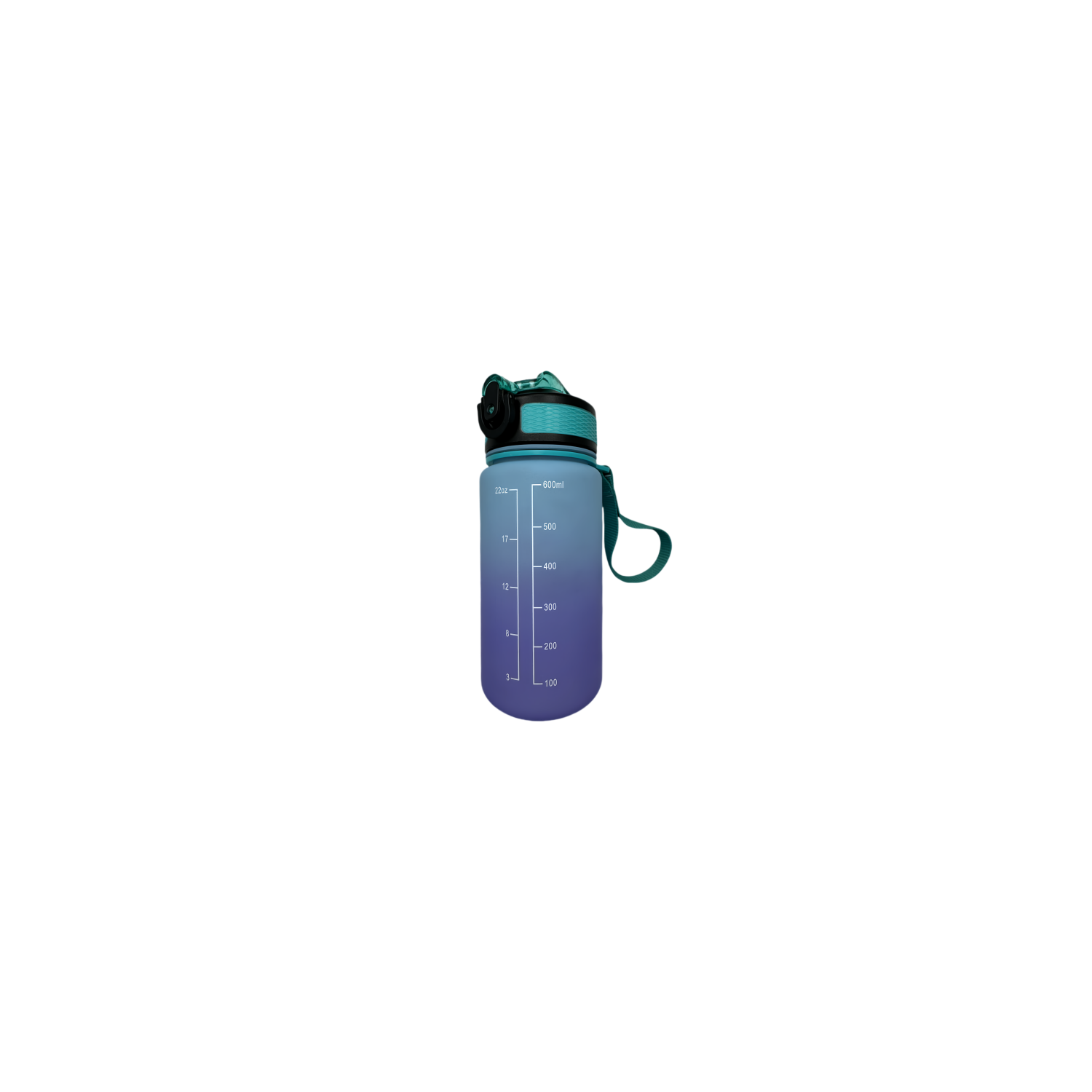 New life Water Bottle Outdoor Sports, With Scale Mark,With Straw,Leakproof Drinking Bottle, Plastic,600ml Green Purple