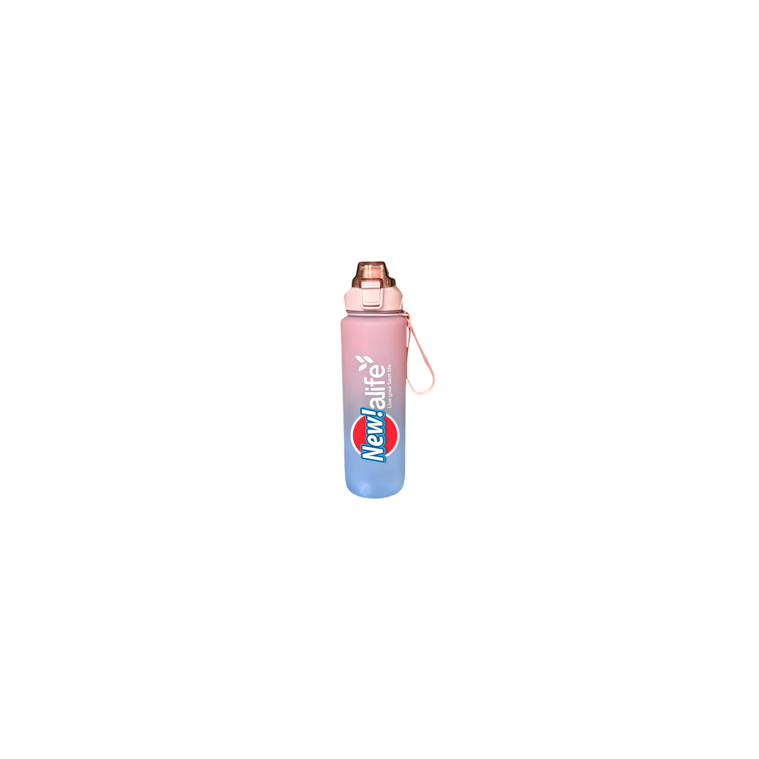 Nouvelle bouteille d'eau Life Sports d'extérieur, avec marque à l'échelle, avec paille, bouteille à l'épreuve des fuites, plastique, 1000&nbsp;ml