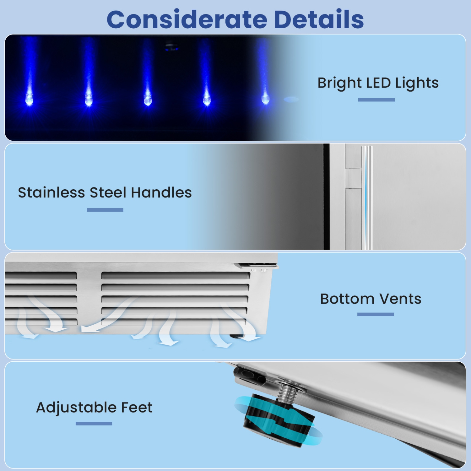 Costway 24" Beverage Refrigerator with Removable Shelves & Adjustable Temperature Cooler