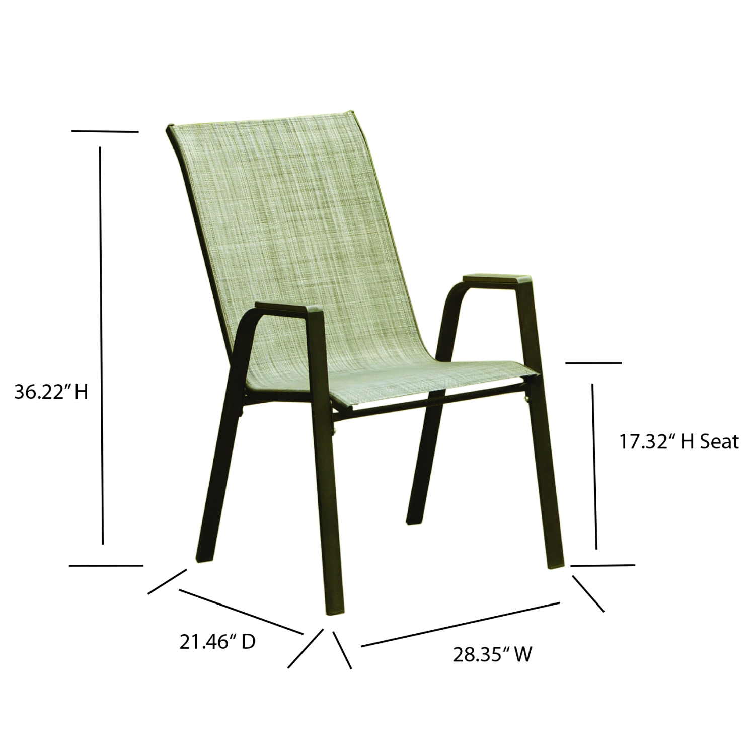 Deko Living 6 Place Seating Outdoor Aluminum Patio Dining Table Set and Chairs with Brown Textilene Fabric