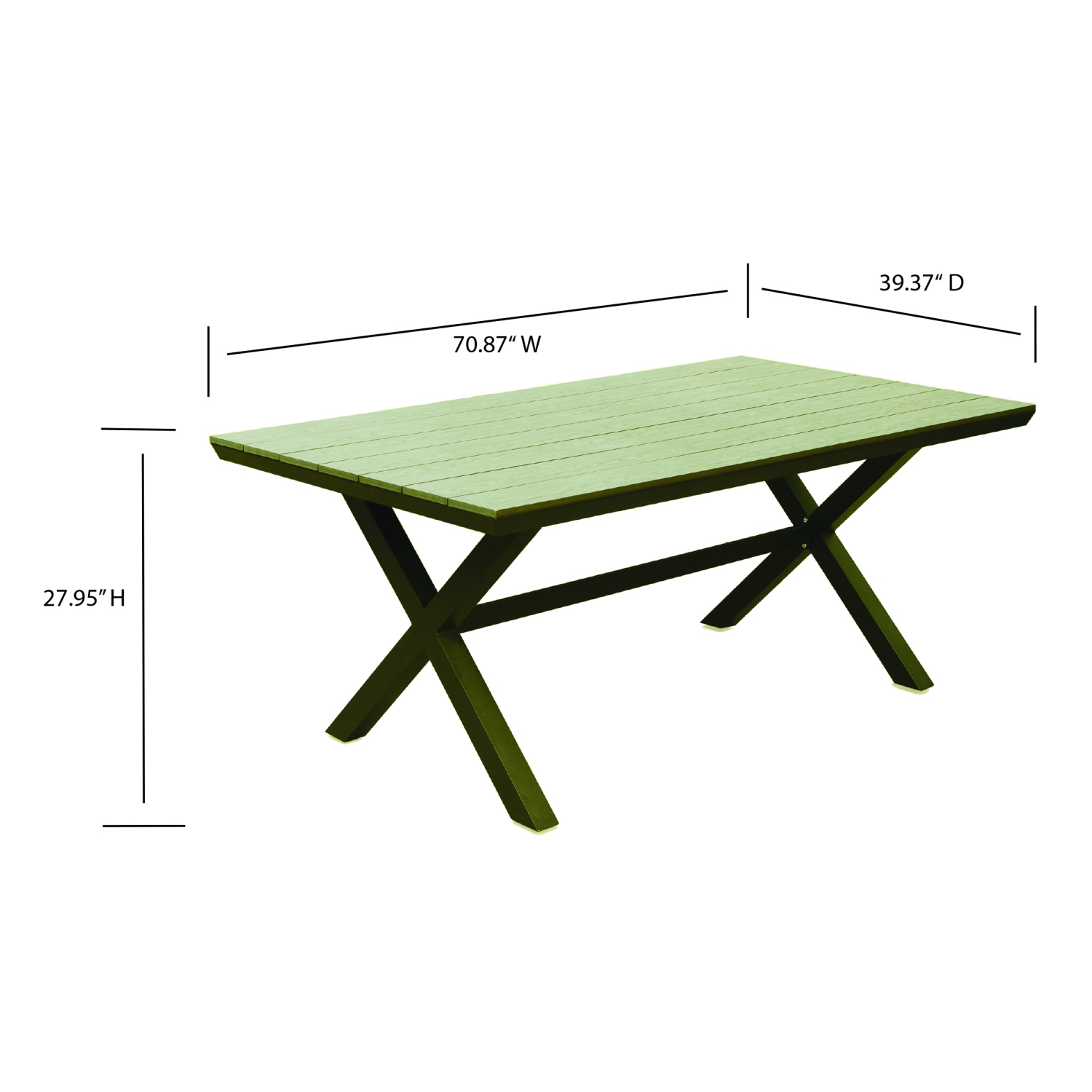 Deko Living 6 Place Seating Outdoor Aluminum Patio Dining Table Set and Chairs with Brown Textilene Fabric