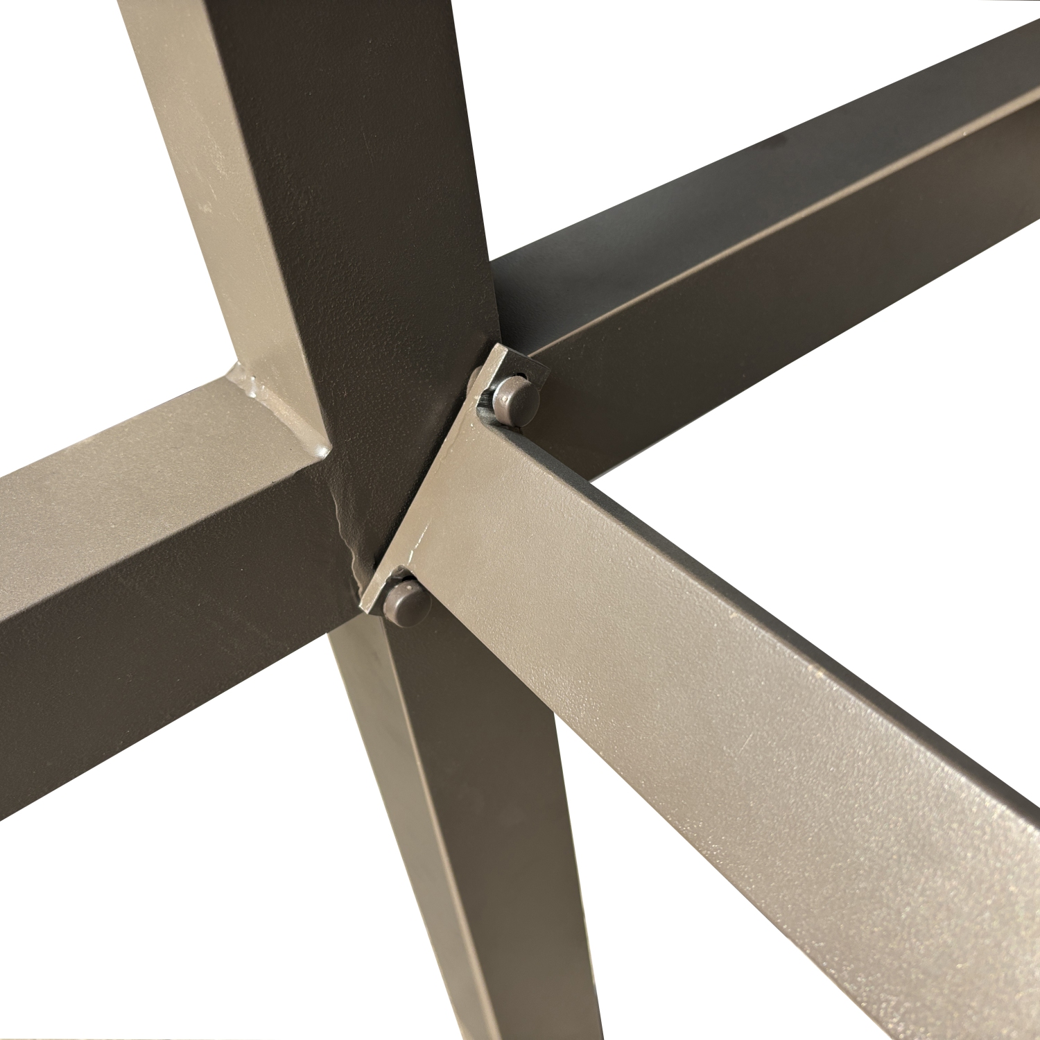 Deko Living 6 Place Seating Outdoor Aluminum Patio Dining Table Set and Chairs with Brown Textilene Fabric