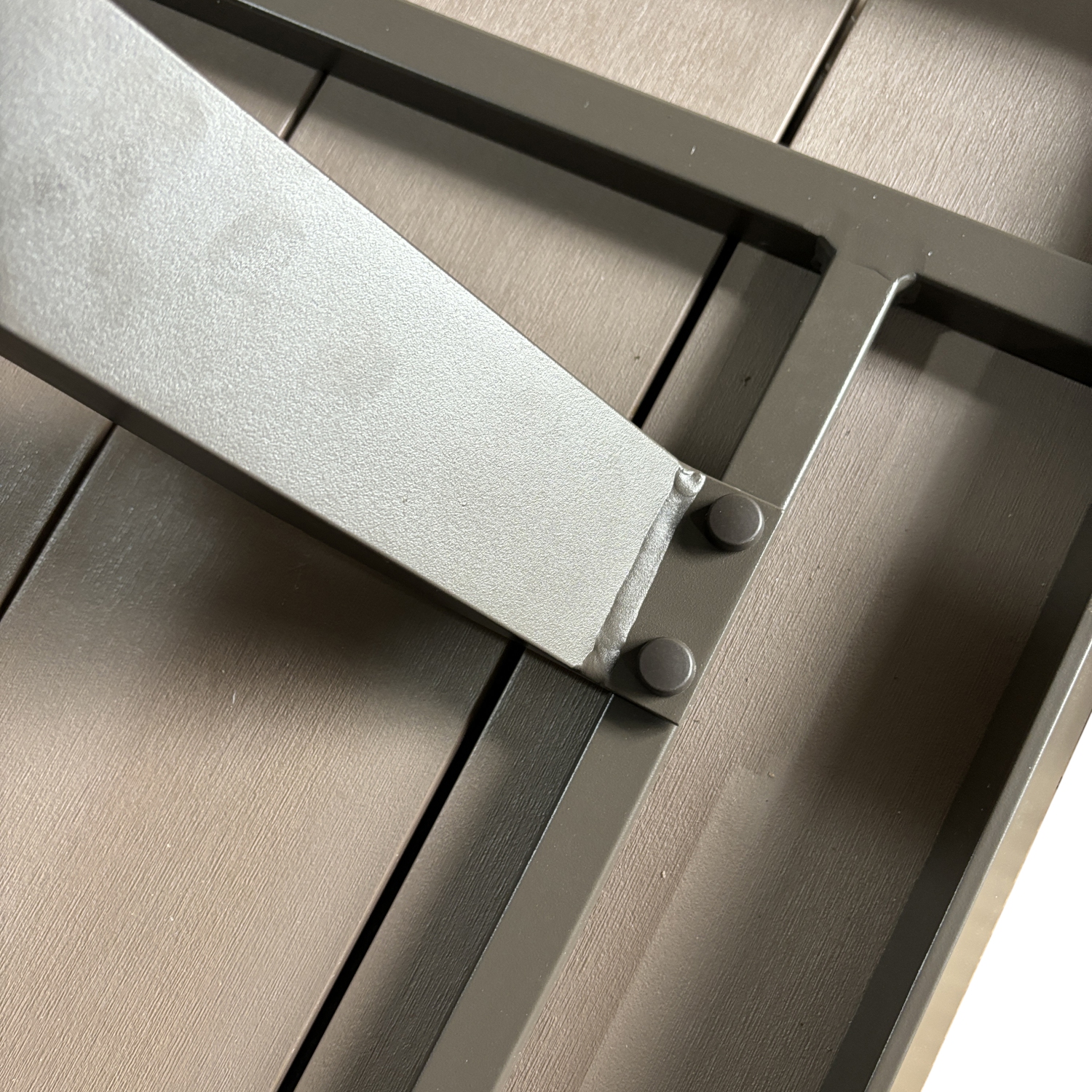 Deko Living 6 Place Seating Outdoor Aluminum Patio Dining Table Set and Chairs with Brown Textilene Fabric