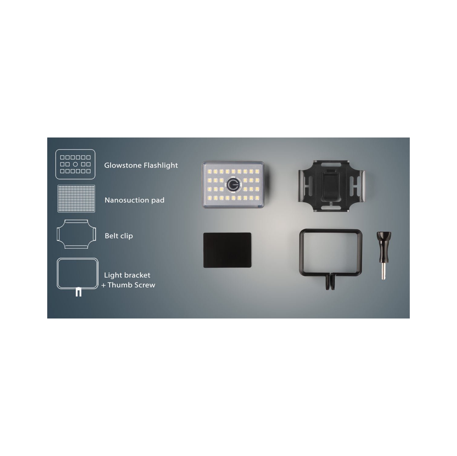 Lampe de poche très compacte Glowstone. 900 lm, 75 g, IP69K Floodlight EDC étanche en caoutchouc scellé mains libres - zone ATEX 0,