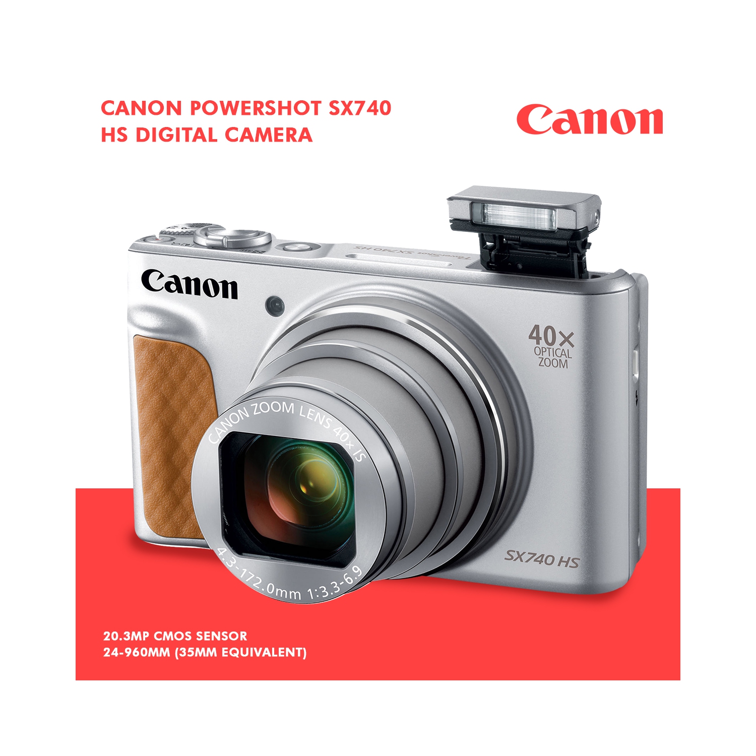 Canon PowerShot SX740 HS Camera w 64GB Card (International Version)