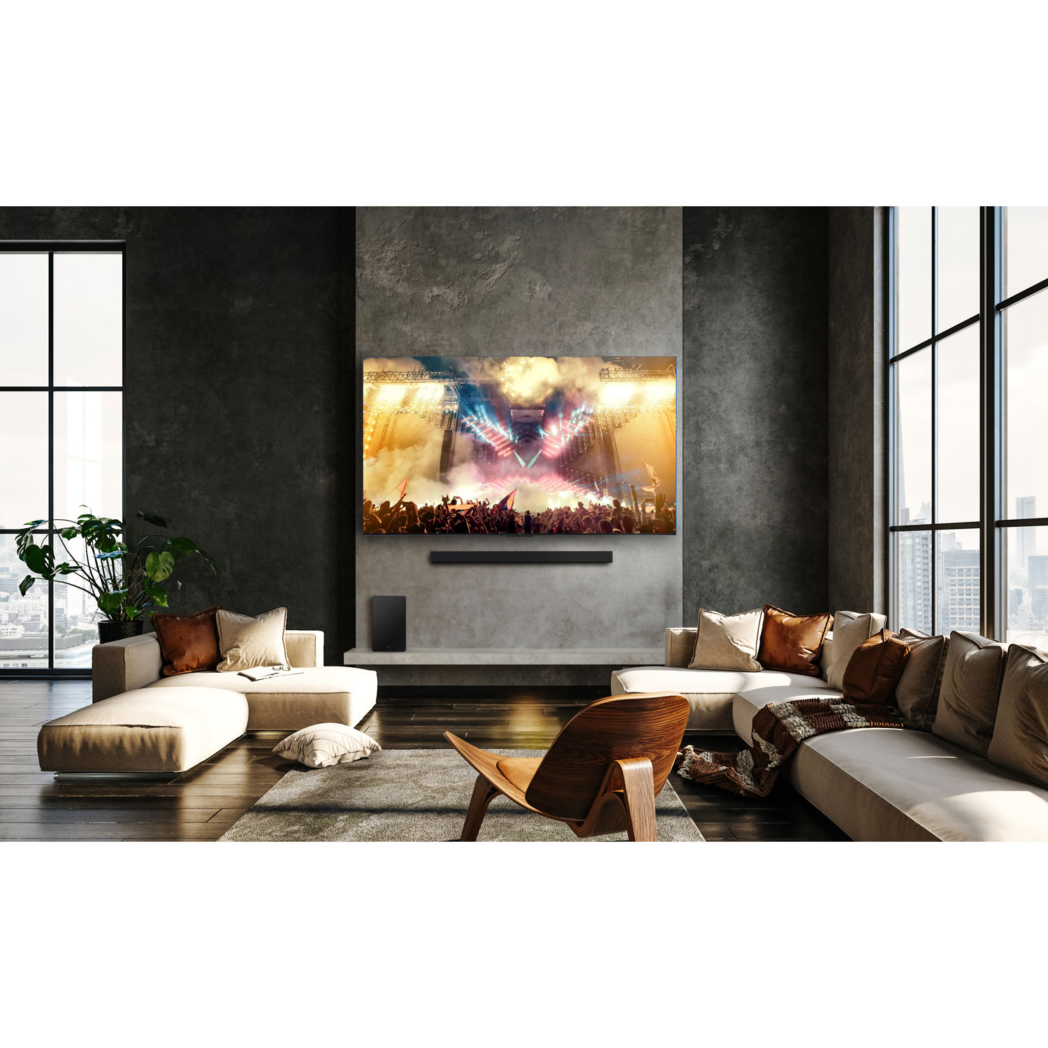 Barre de son 5.1.2 canaux Dolby Atmos 620 W Q75H avec haut-parleur d'extrêmes graves sans fil de TCL
