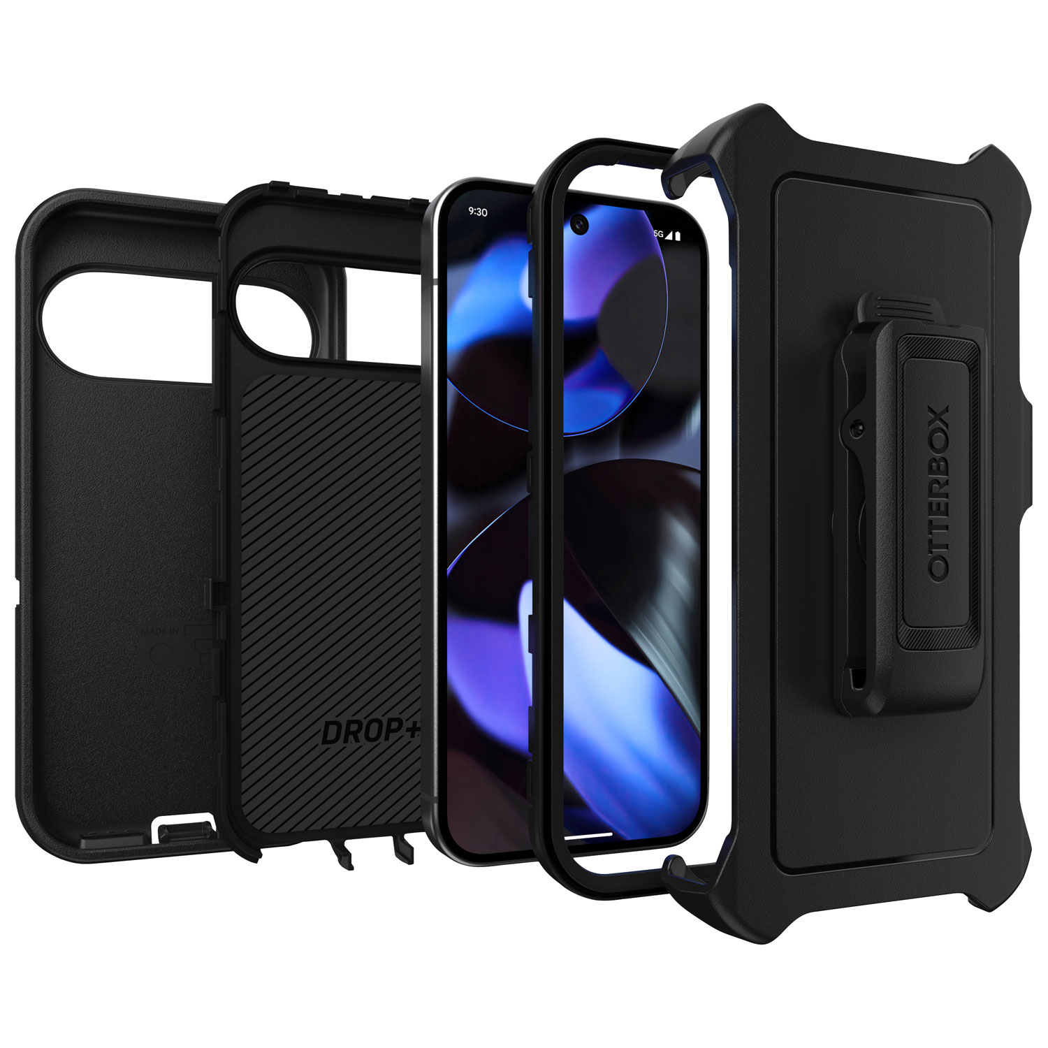 OtterBox Defender Fitted Hard Shell Case for Pixel 9/9 Pro- Black