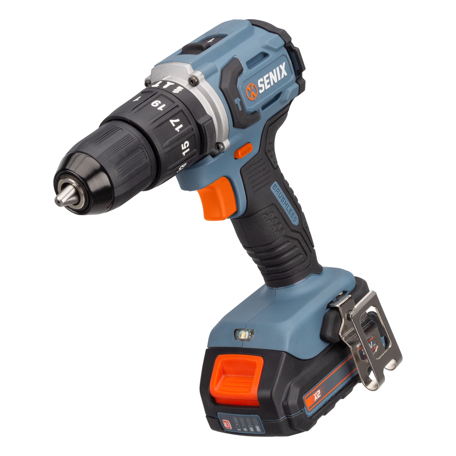SENIX X2 20V Max* Cordless Power Tool Set — 1/2-Inch Cordless Hammer Drill/Driver, 1/4-Inch Cordless Impact Driver Drill, 2.0 Ah Batteries and