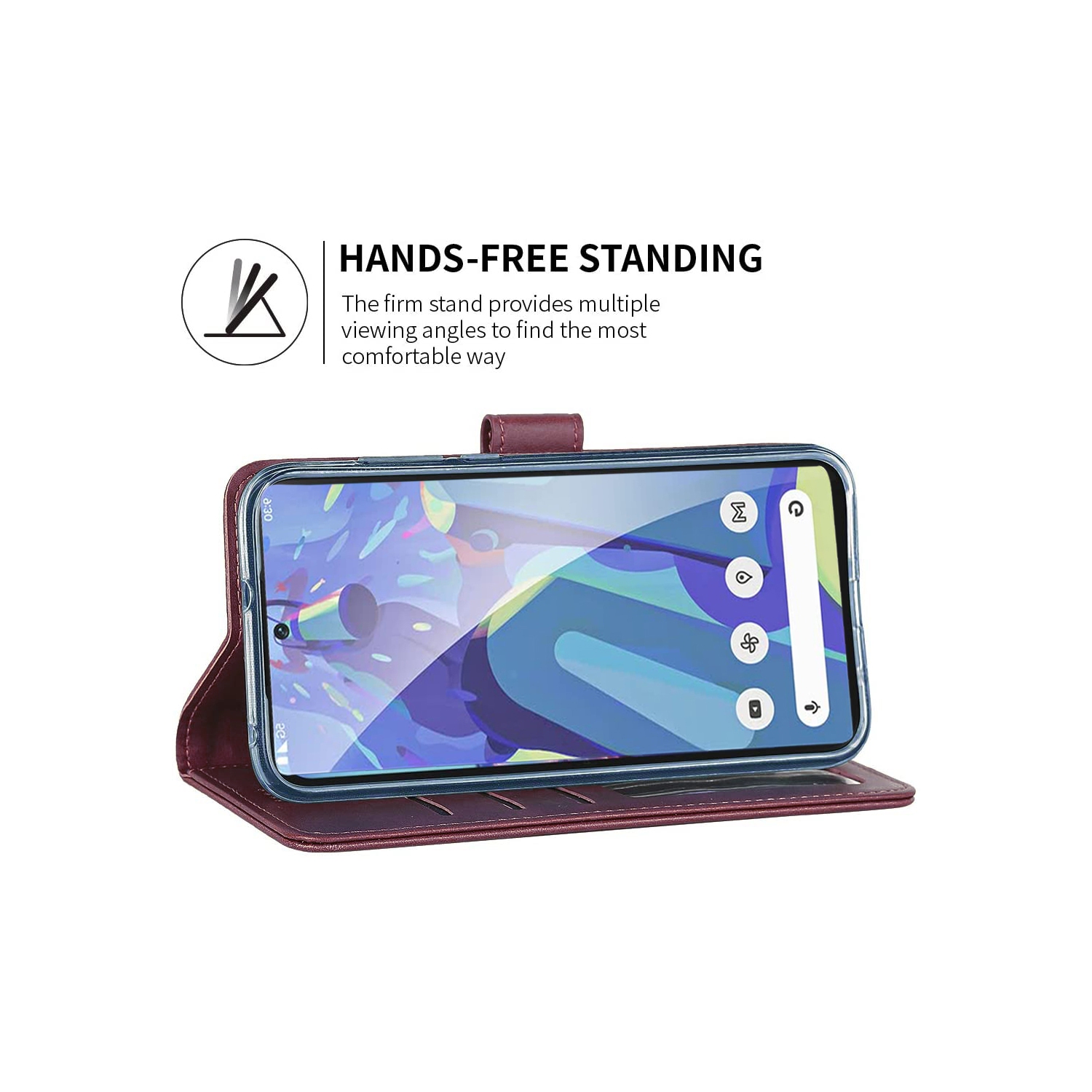 XCRS Google Pixel 8A 2024 Case PU Leather Flip Pouch Wallet with Card Slot, Lanyard