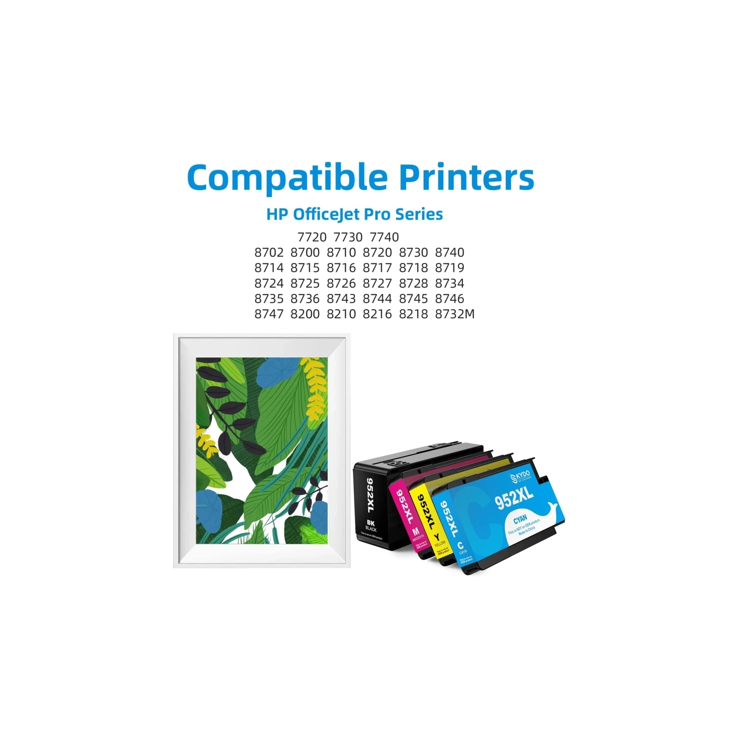 Remplacement de cartouche d'encre 952XL de haute qualité : Compatible avec les cartouches d'encre noire, cyan, magenta et jaune 952 XL de HP