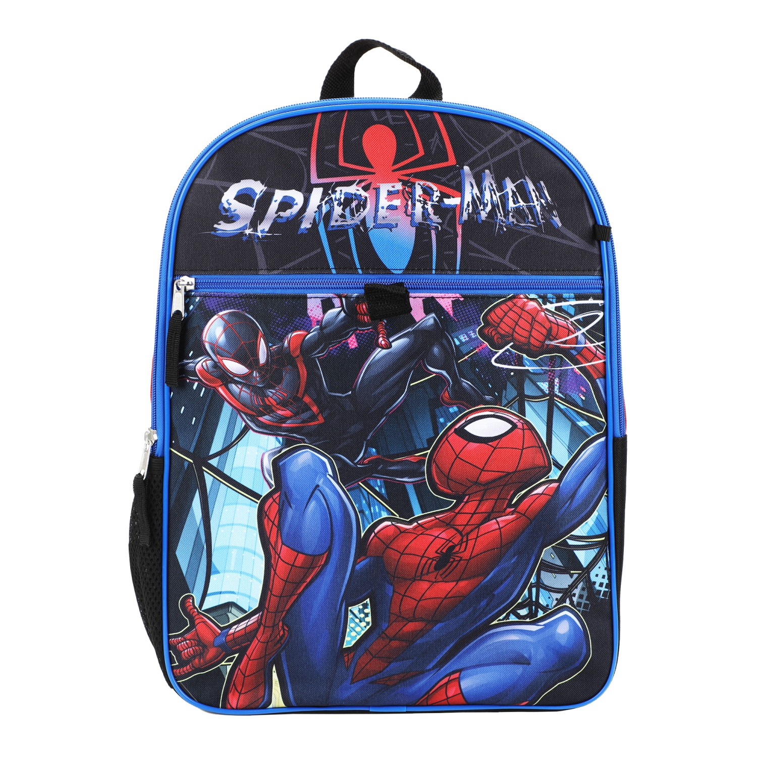 Spider-Man Miles Morales and Peter Parker Collage Kids 16" Backpack and Lunch Bag 5 Piece Set