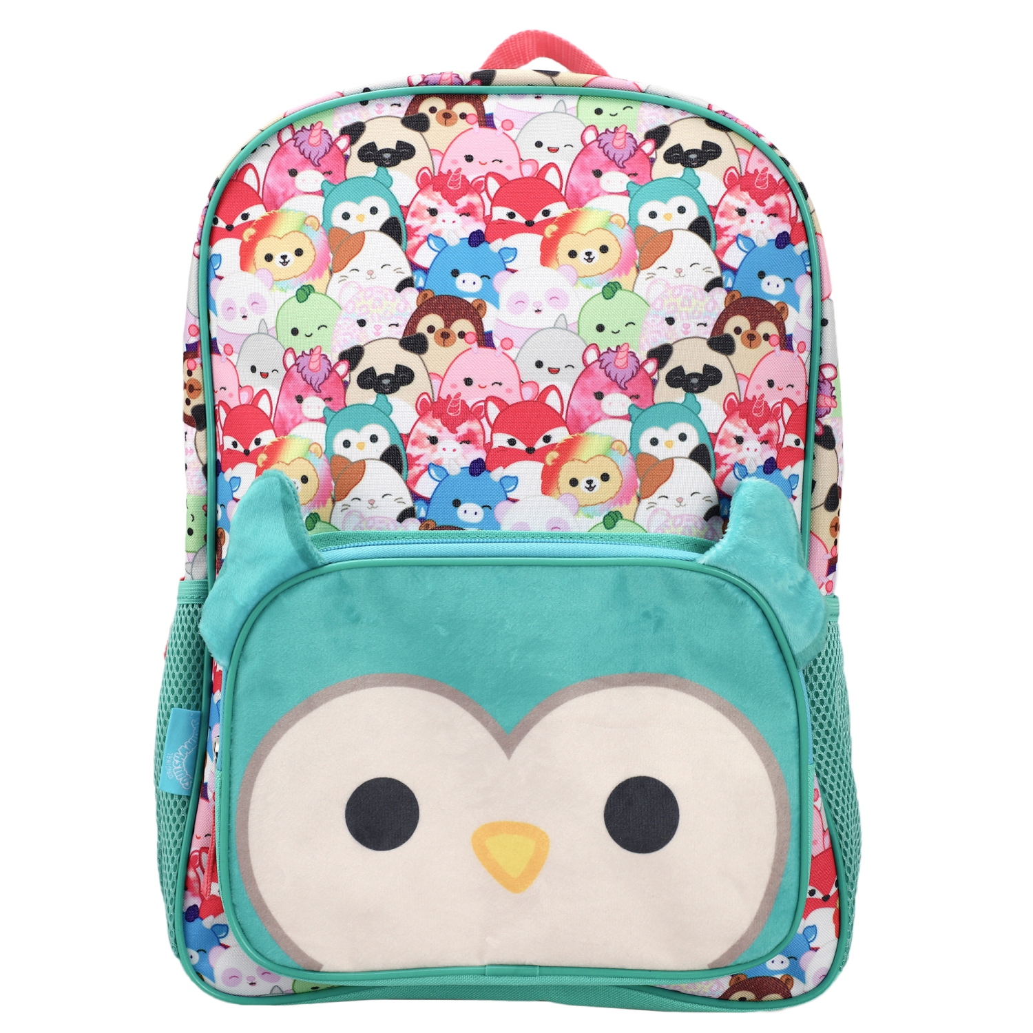 Squishmallows Winston the Owl Character Collage Kids 16" Backpack with 3-D Ears