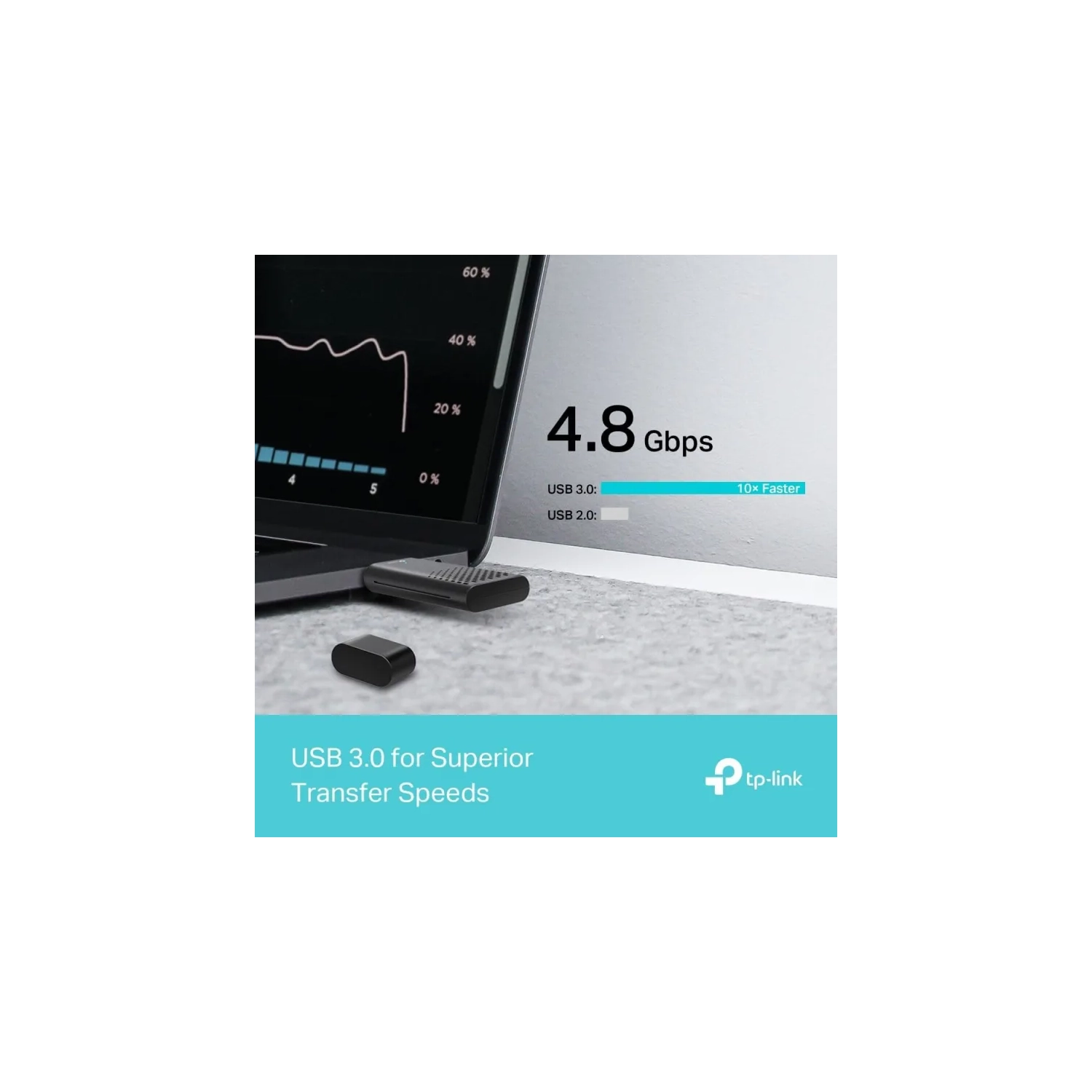 AX1800 Dual Band Wi-Fi 6 USB Adapter - 2.4GHz & 5GHz Antenna, SuperSpeed USB 3.0, WPA3, Supports Windows 11/10