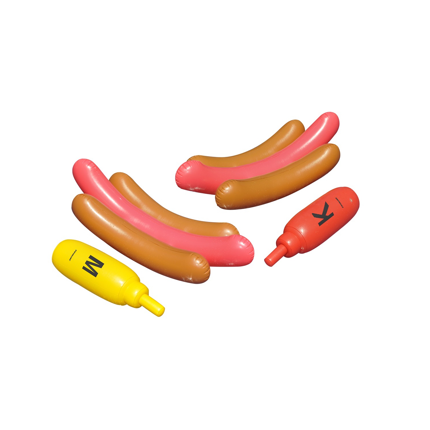 Ensemble de 2 figurines gonflables Hot Dog Ride On Swimming Pool Battle avec jeu Boppers - 56 po