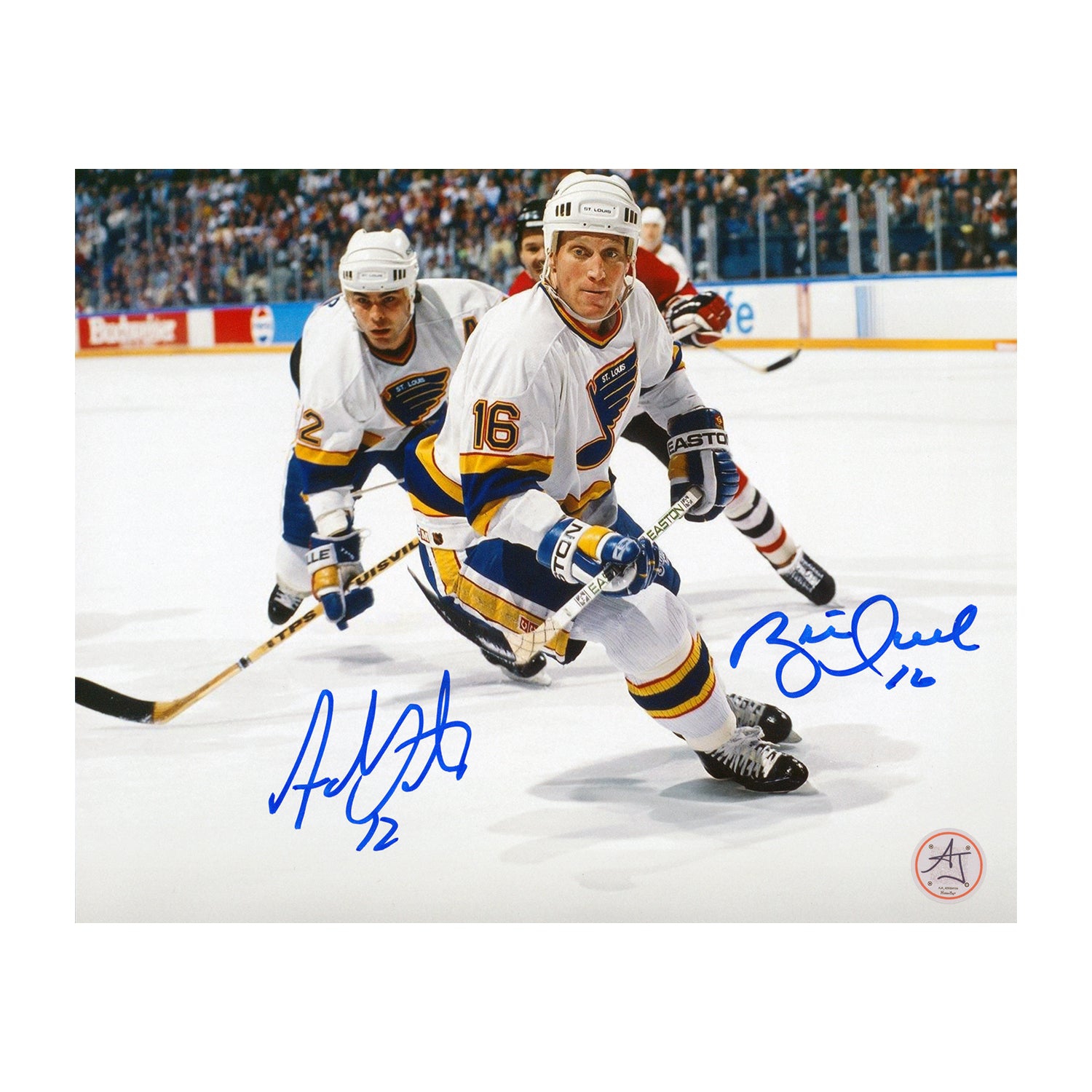 Brett Hull & Adam Oates Dual Signed St Louis Blues Hockey 8x10 Photo