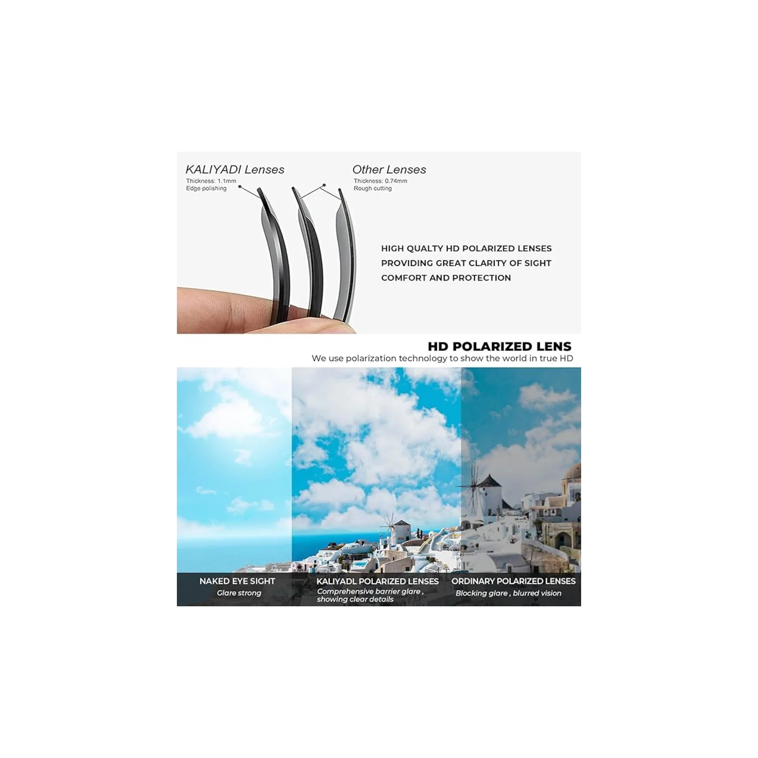 Polarized Sunglasses for Men | Lightweight UV Protection for Driving, Fishing, Golf