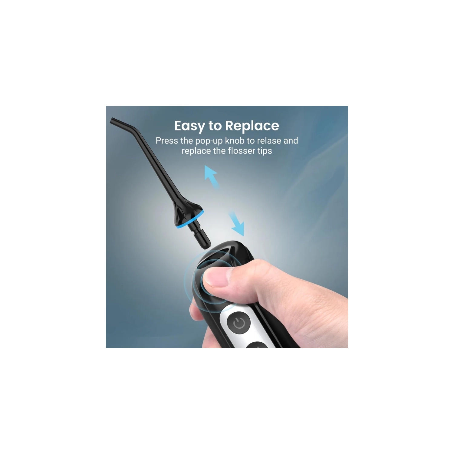 Pick dentaire pour hydropulseur sans fil | irrigation orale professionnelle avec 4 modes DIY | IPX7 étanche, 300ml Tank, USB rechargeable | Noir