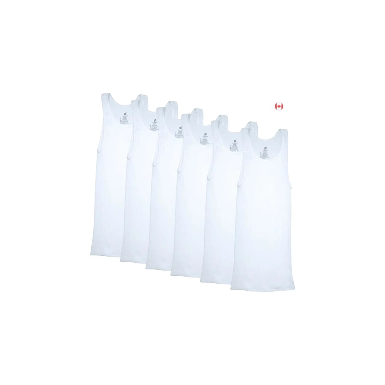 Chemises en coton côtelé Hanes pour hommes | Paquet de 6 | grande taille