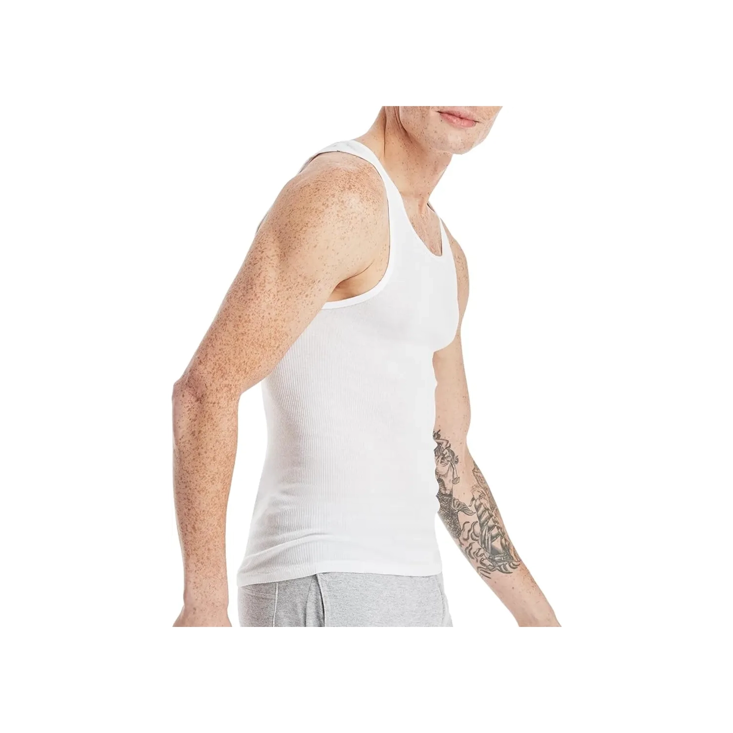 Chemises en coton côtelé Hanes pour hommes | Paquet de 6 | grande taille
