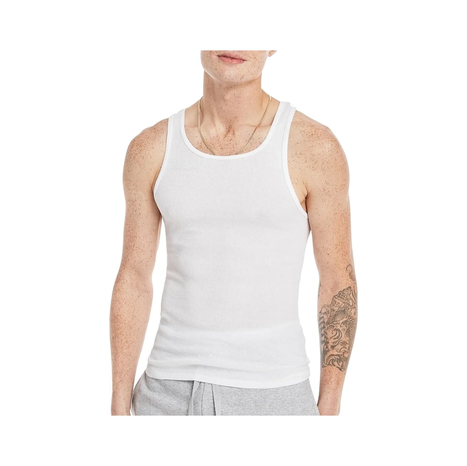 Chemises en coton côtelé Hanes pour hommes | Paquet de 6 | grande taille