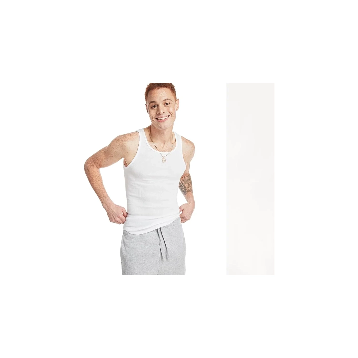 Chemises en coton côtelé Hanes pour hommes | Paquet de 6 | grande taille