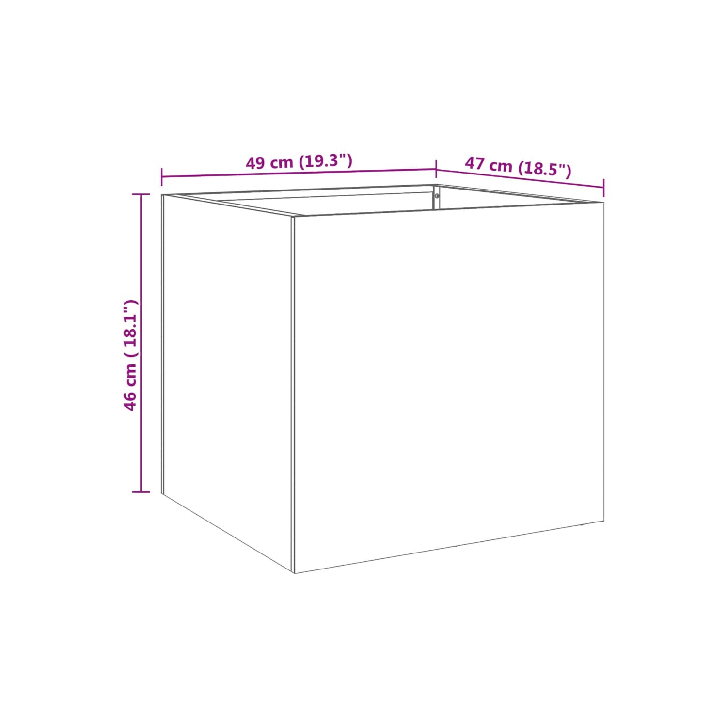 vidaXL Planters 2 pcs Silver 49x47x46 cm Stainless Steel