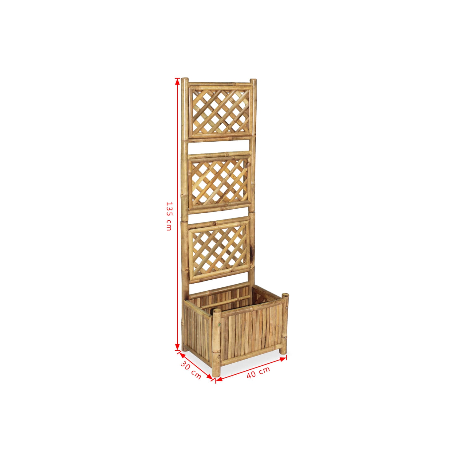 vidaXL Garden Raised Bed with Trellis Bamboo 40 cm