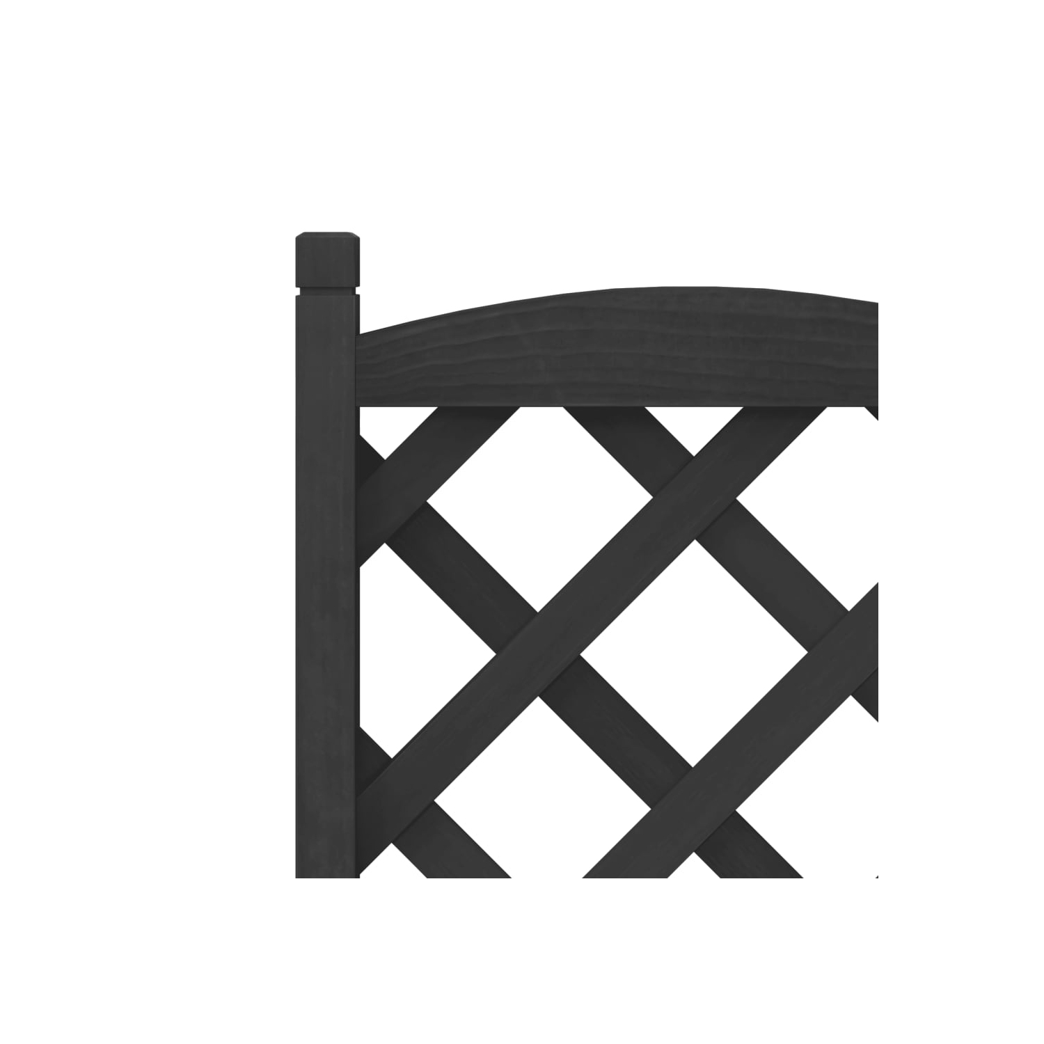 Jardinière avec treillis et sapin en bois massif noir à roulettes de vidaXL