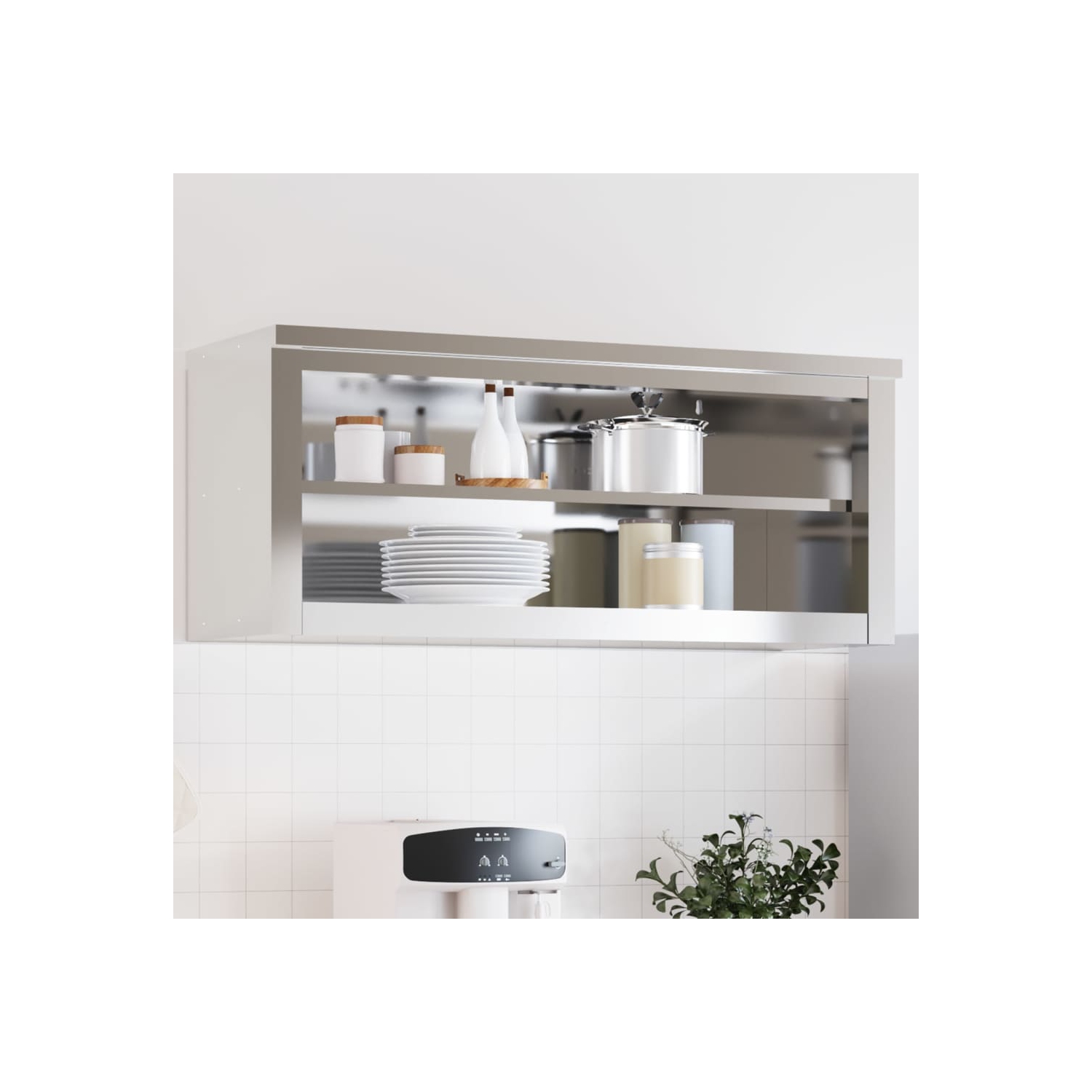 Armoire murale de cuisine avec tablette en acier inoxydable vidaXL