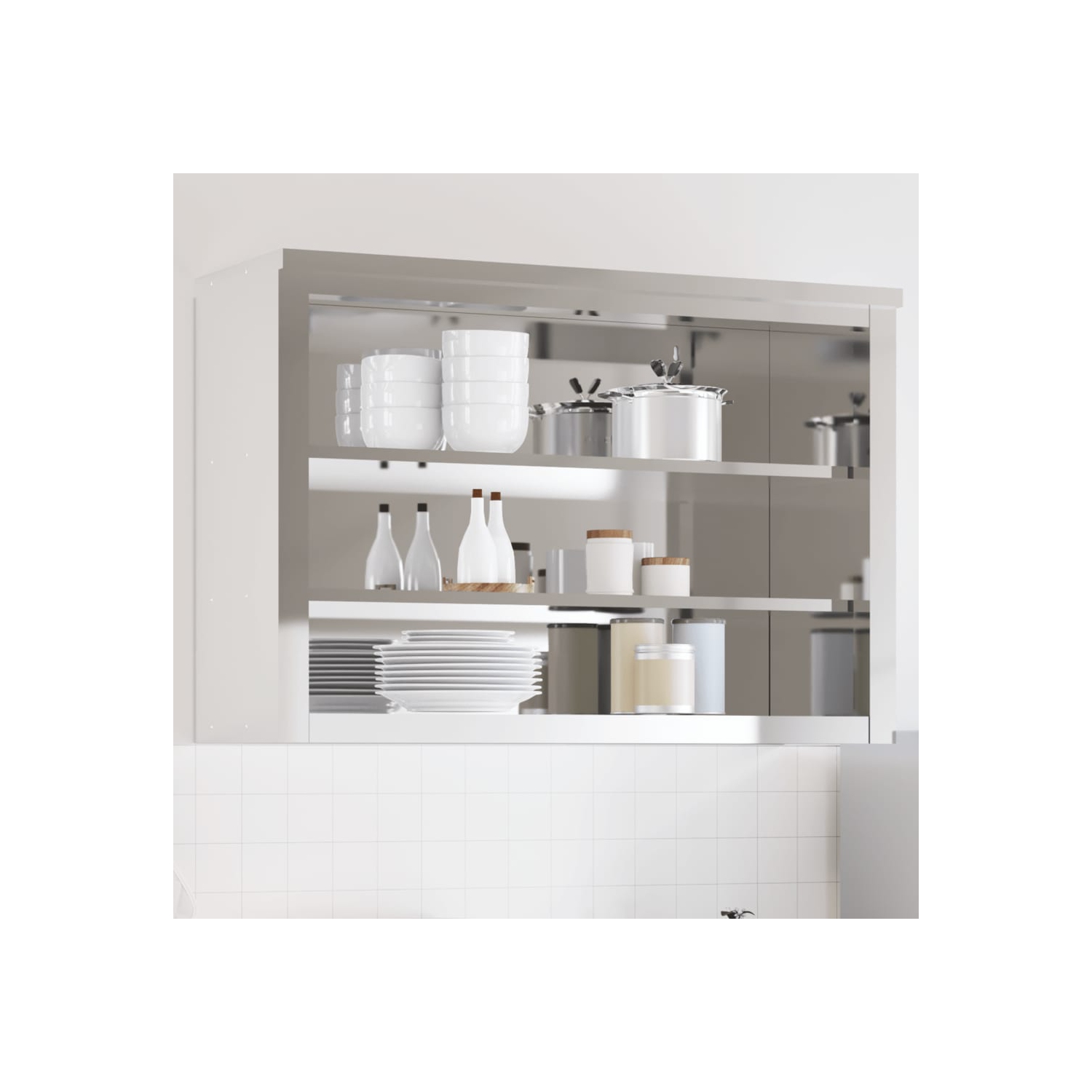 Armoire murale de cuisine avec tablettes en acier inoxydable vidaXL