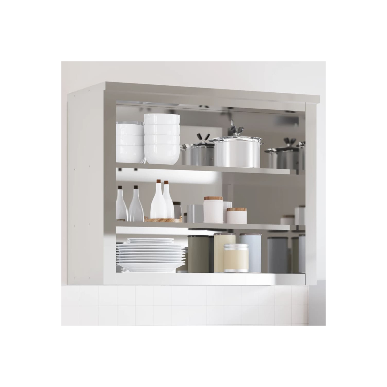 Armoire murale de cuisine avec tablettes en acier inoxydable vidaXL