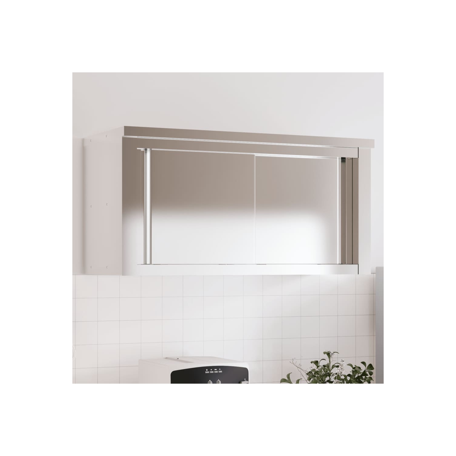 Armoire murale de cuisine avec portes coulissantes en acier inoxydable vidaXL