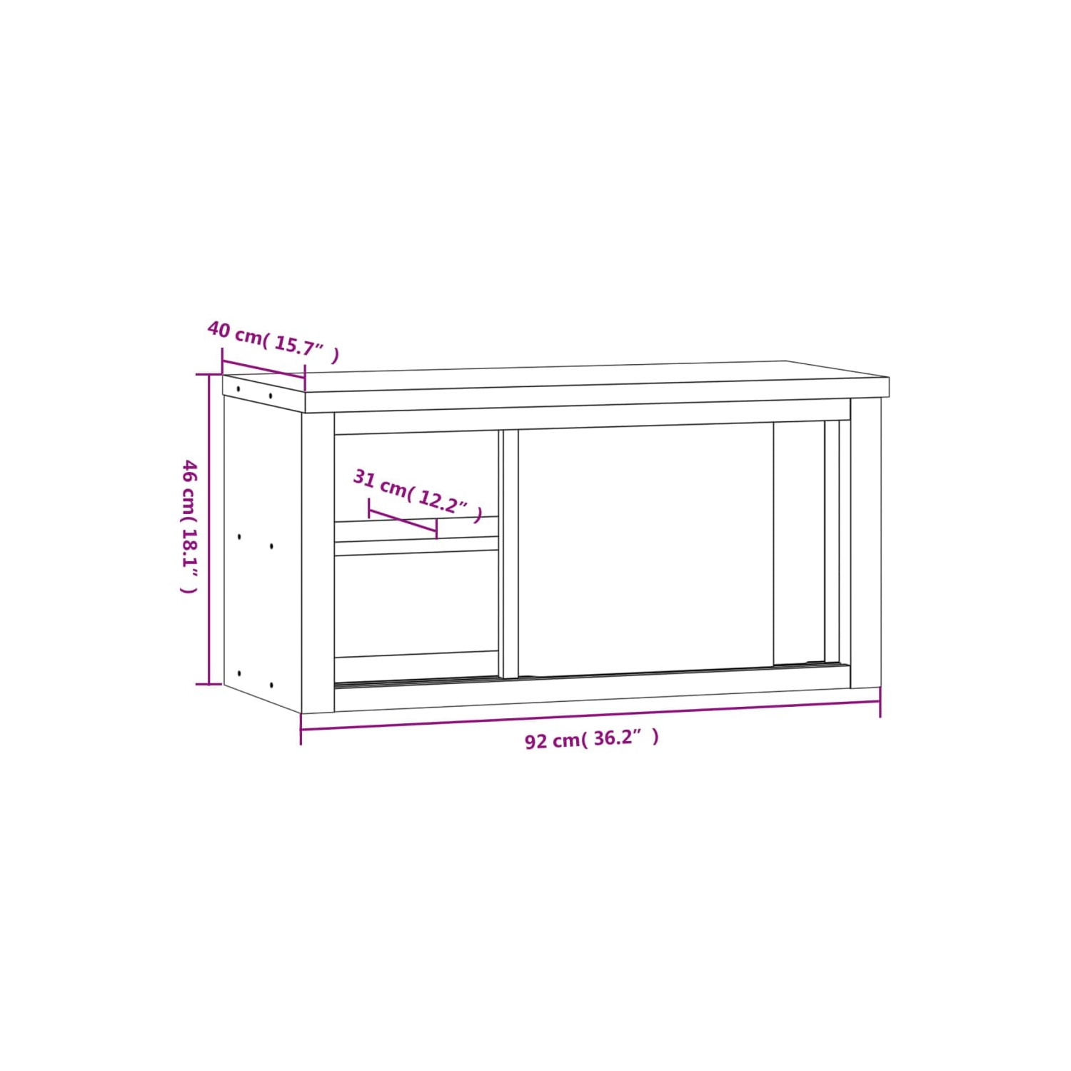 Armoire murale de cuisine avec portes coulissantes en acier inoxydable vidaXL