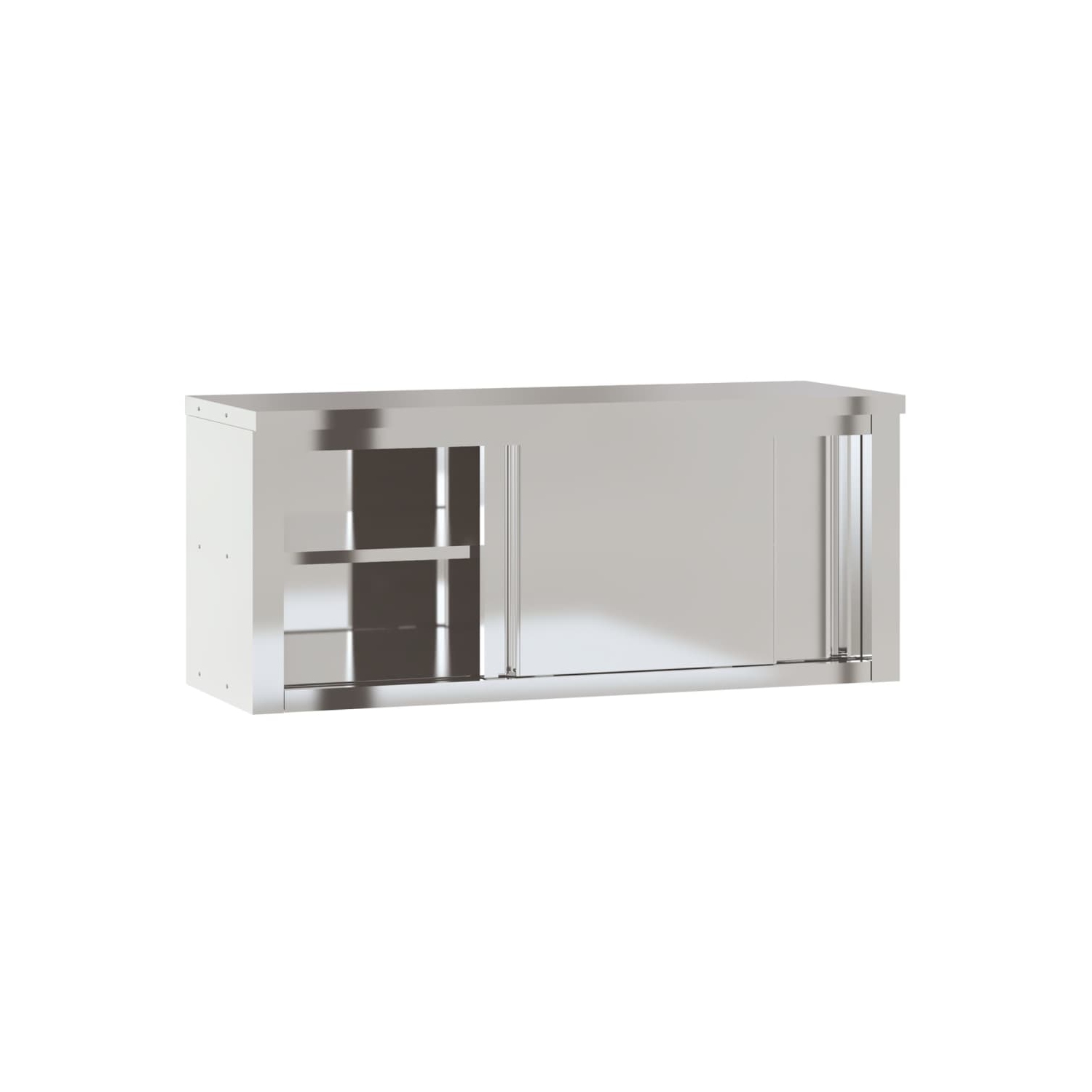 Armoire murale de cuisine avec portes coulissantes en acier inoxydable vidaXL