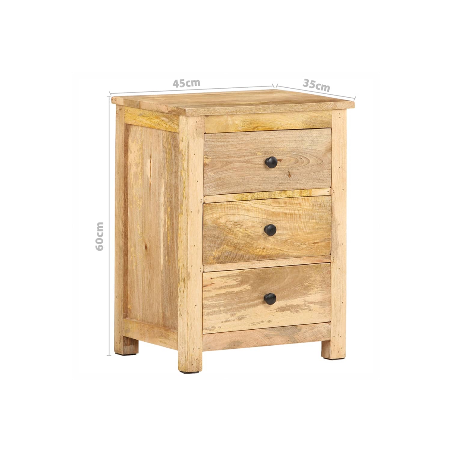 vidaXL Bedside Cabinet 45x35x60 cm Solid Mango Wood