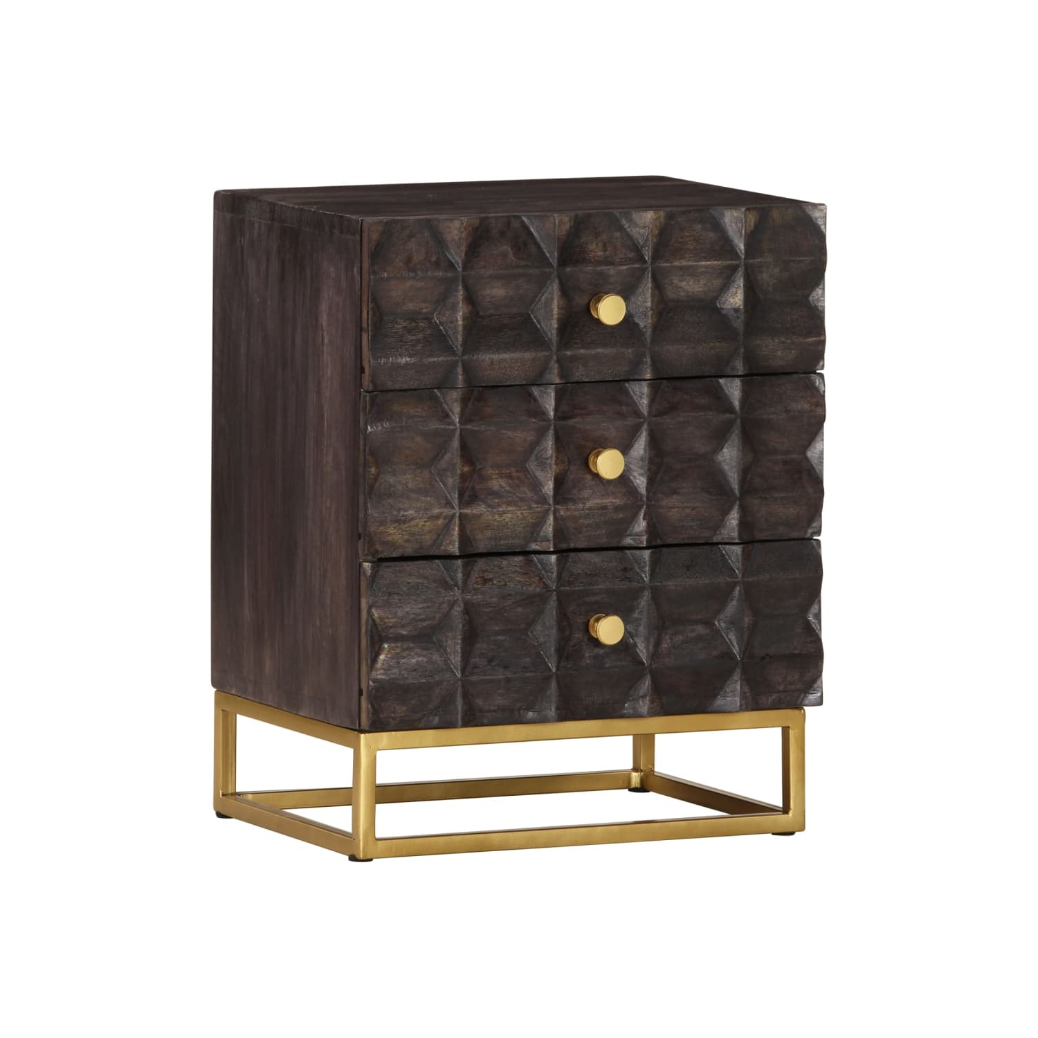 vidaXL Bed Cabinet Black 40x30x50 cm Solid Mango Wood