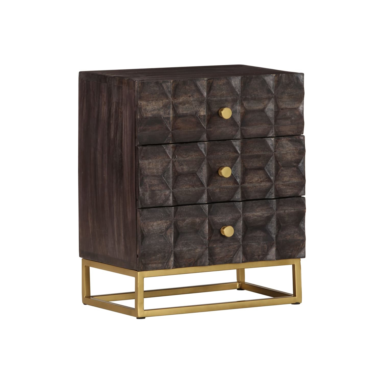 vidaXL Bed Cabinet Black 40x30x50 cm Solid Mango Wood