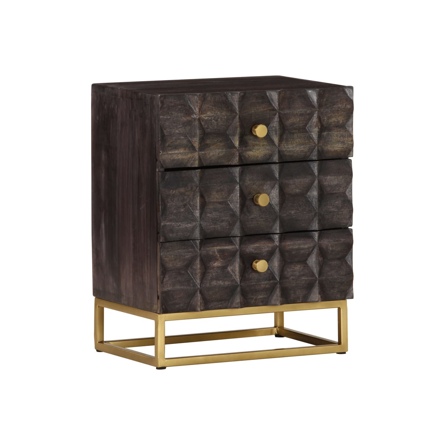 vidaXL Bed Cabinet Black 40x30x50 cm Solid Mango Wood
