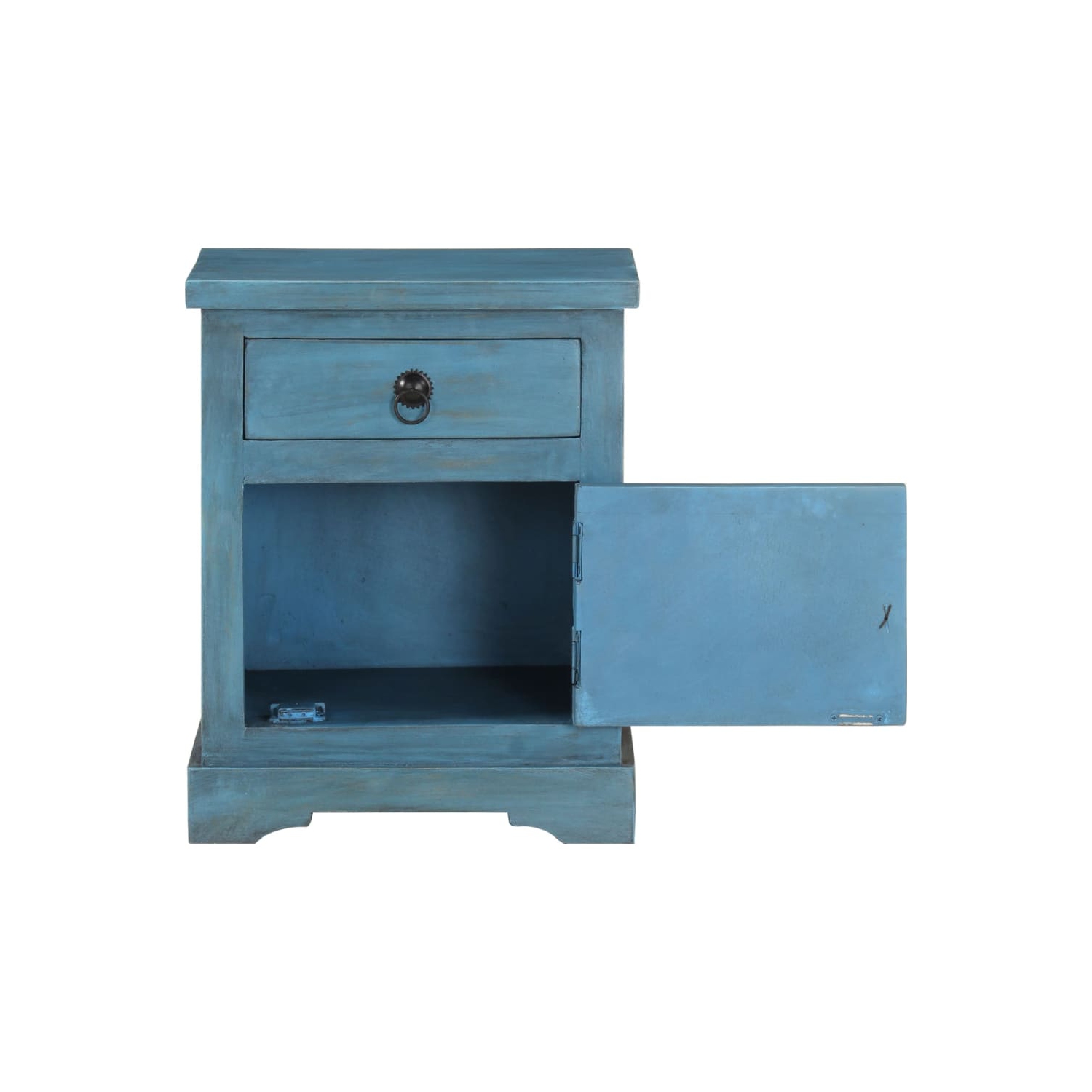 vidaXL Bedside Table Solid Mango Wood 40x30x50 cm Blue
