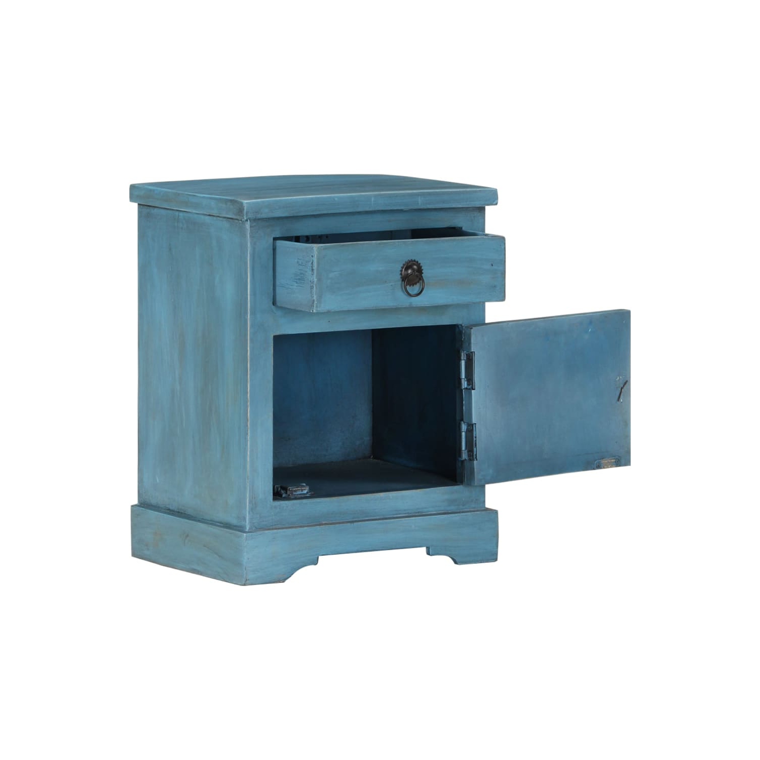 vidaXL Bedside Table Solid Mango Wood 40x30x50 cm Blue