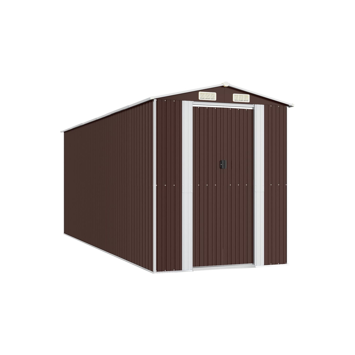 vidaXL Garden Shed Dark Brown 192x523x223 cm Galvanised Steel