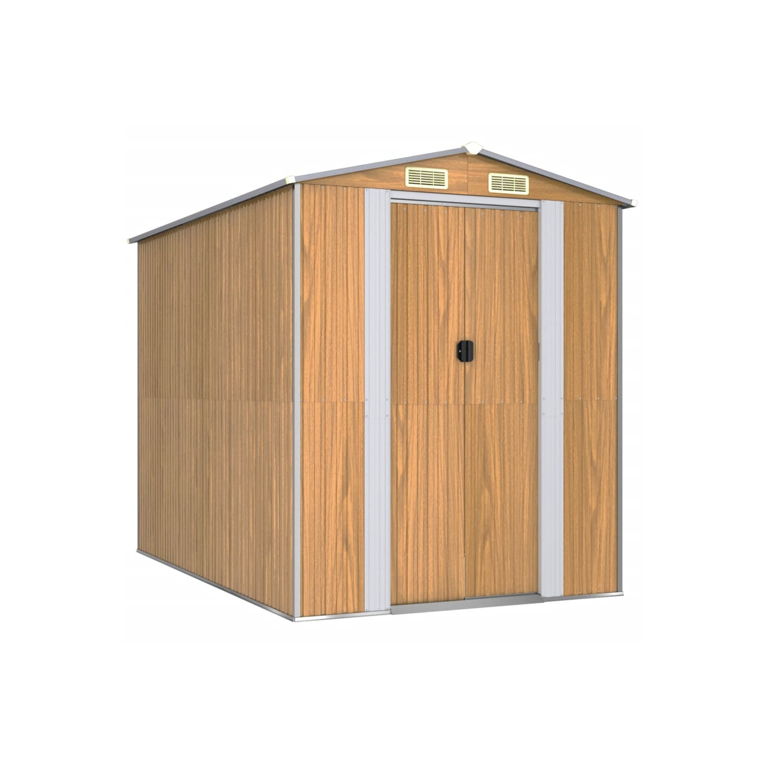 VidaXL – Shed de jardin brun clair 192 x 27 x 27 x 29 po, acier galvanisé 223&nbsp;cm