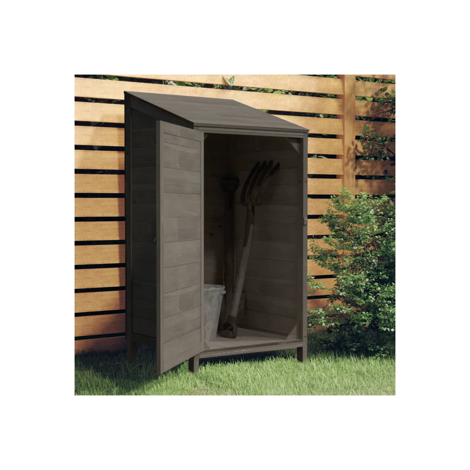 vidaXL Garden Shed Anthracite 55x52x112 cm Solid Wood Fir