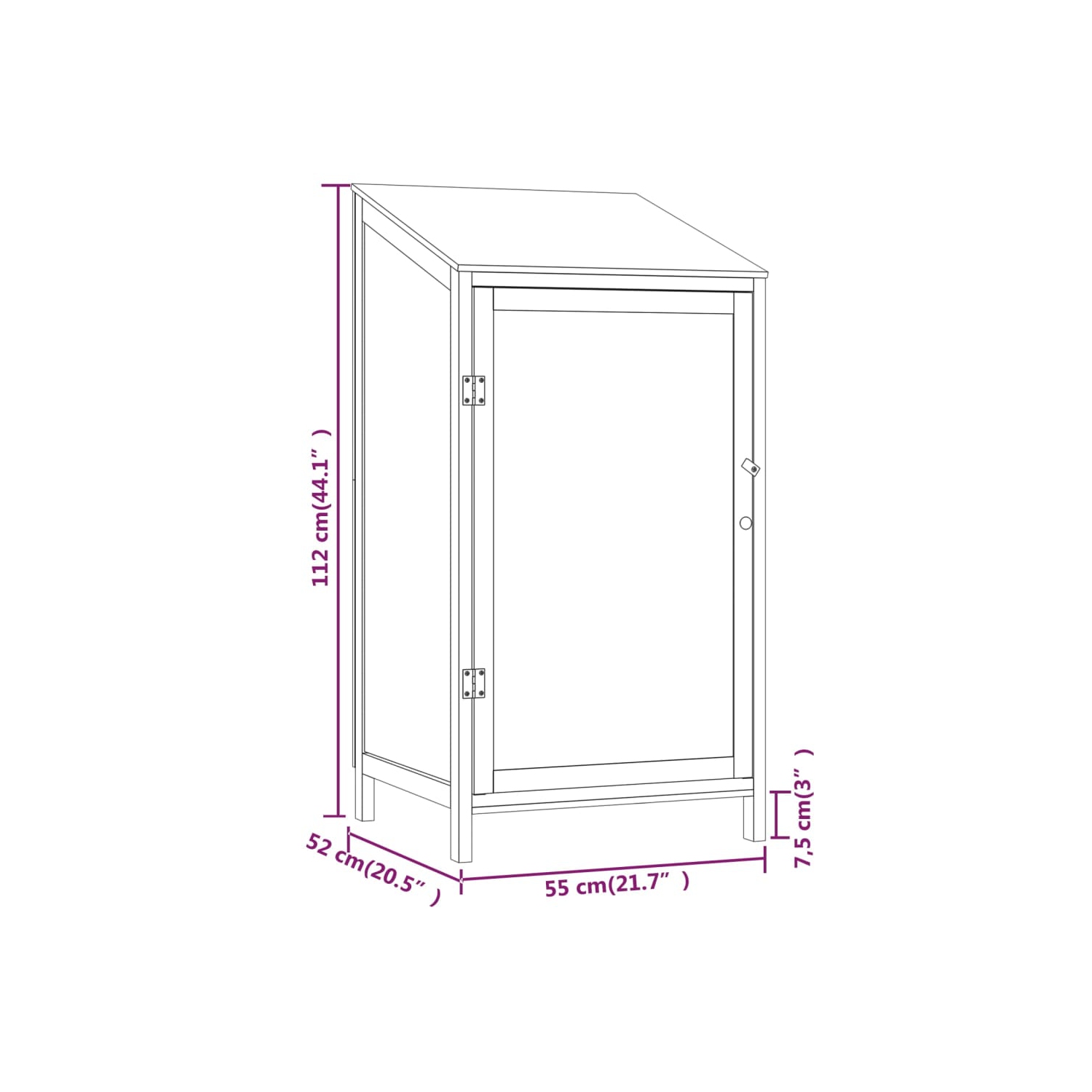 vidaXL Garden Shed Anthracite 55x52x112 cm Solid Wood Fir
