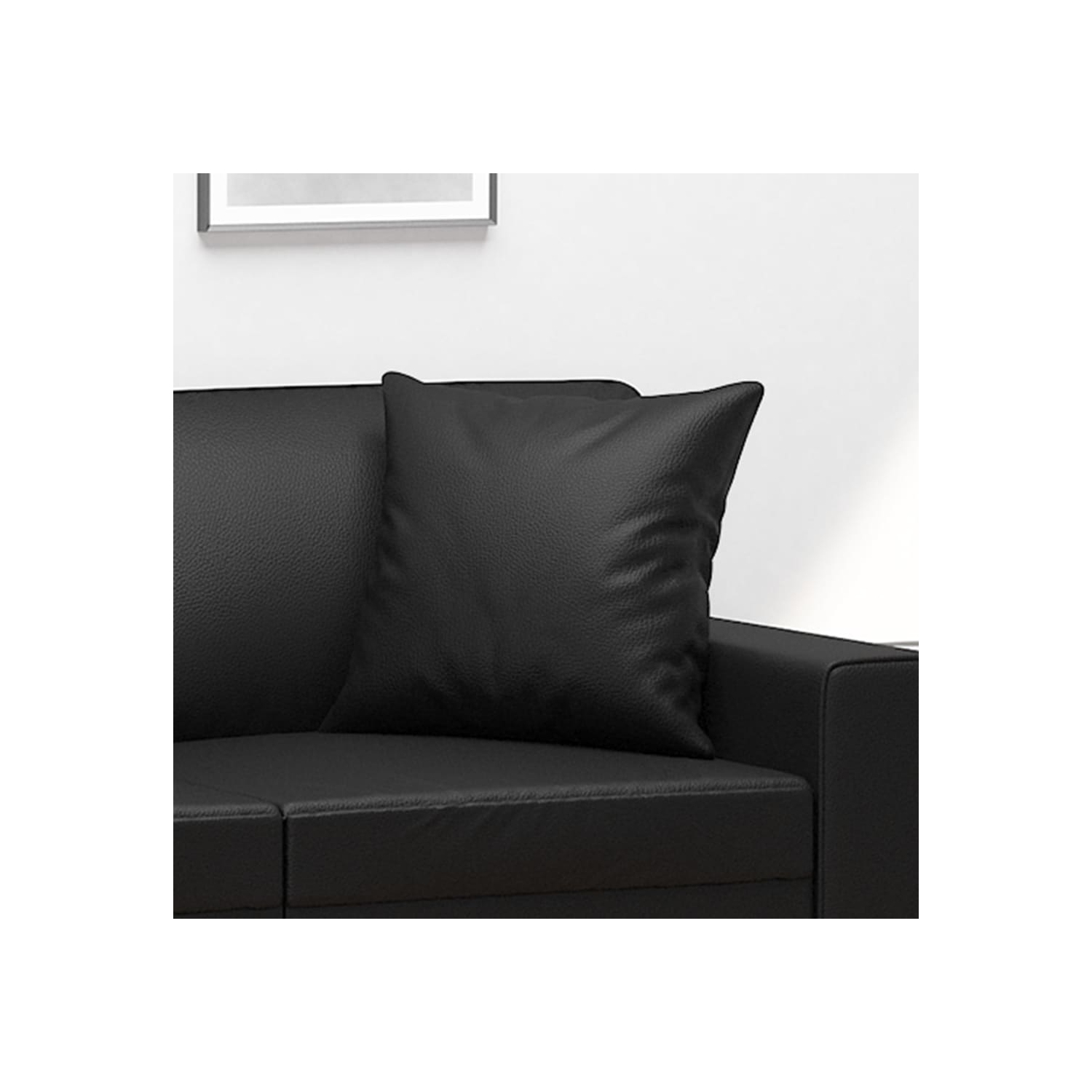 Coussins décoratifs 2 pièces en similicuir noir 40 x 40&nbsp;cm