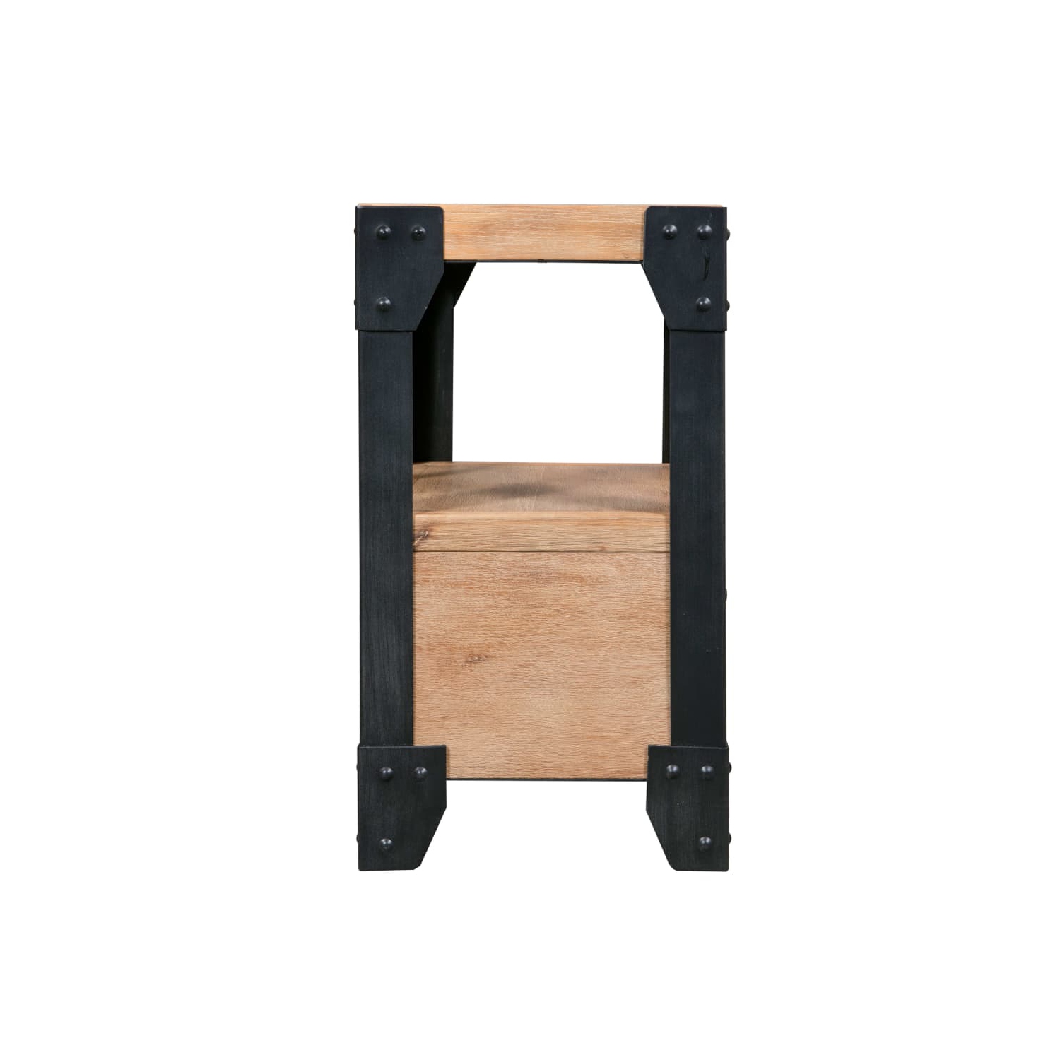 vidaXL Nightstands 2 pcs Solid Acacia Wood Steel 40x30x54 cm