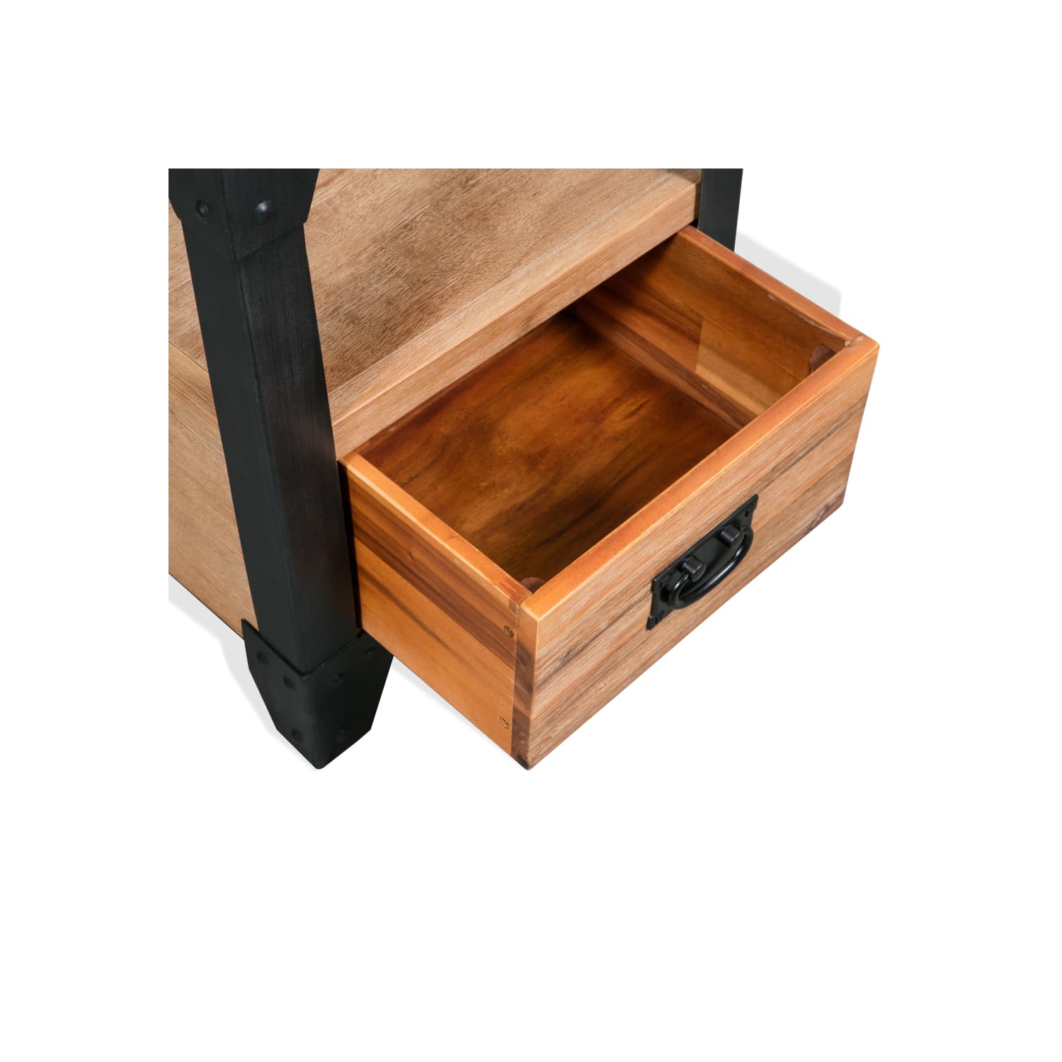 vidaXL Nightstands 2 pcs Solid Acacia Wood Steel 40x30x54 cm