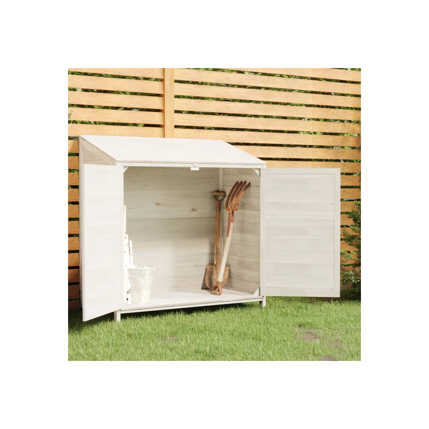 vidaXL Garden Shed White 102x52x112 cm Solid Wood Fir