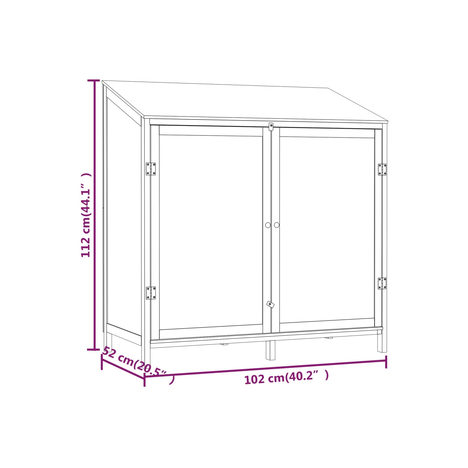 vidaXL Garden Shed White 102x52x112 cm Solid Wood Fir